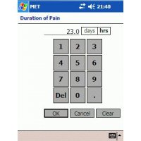 MET1: Entering pain duration on Pocket PC