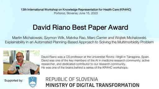 David Riano Best Paper Award